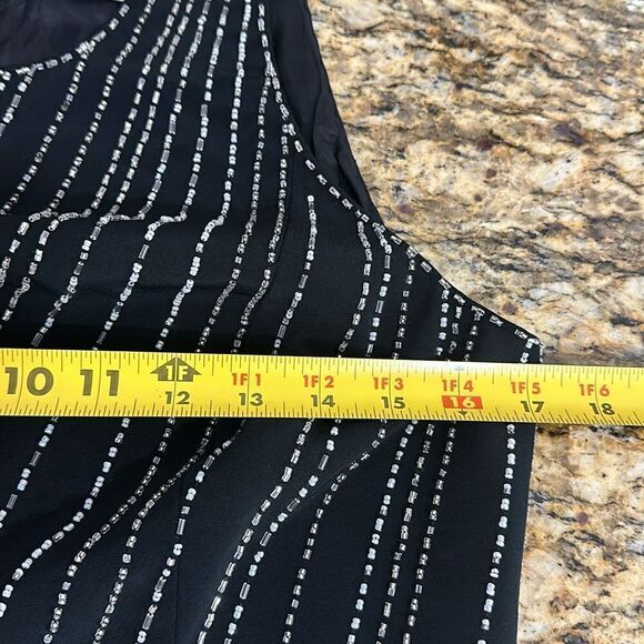 Zola Evening Vintage Black Beaded Sleeveless Top Size 6 - Picture 6 of 8